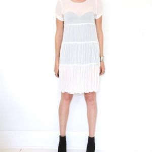 Vintage 90s Grunge Baby Doll Dress Sheer Off White Gauze